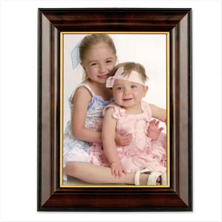 Blueprints Walnut and Black Wood 5x7 Picture Frame - Gold Line BL92370